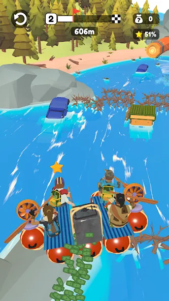 Raft Racing (ДИУАфтинг)  [МОД Бесконечные деньги] Screenshot 2