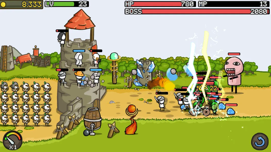 Grow Castle - Tower Defense (Гроу Касл)  [МОД Бесконечные деньги] Screenshot 2