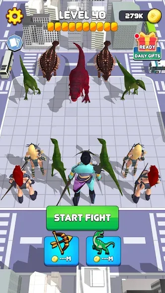 Dinosaur Monster Fight Battle (Бамбам Монстр Против 100 Дверей)  [МОД Бесконечные деньги] Screenshot 3