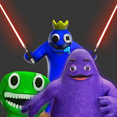 Взломанная Grimace monster playground (Батл Плейграунд Монстерс)  [МОД Все открыто] - стабильная версия apk на Андроид