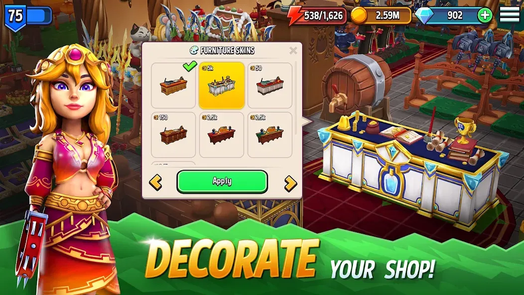 Shop Titans: RPG Idle Tycoon (Шоп Тайтанс)  [МОД Много монет] Screenshot 3