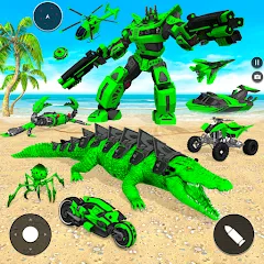 Скачать взломанную Crocodile Animal Robot Games  [МОД Unlimited Money] - последняя версия apk на Андроид