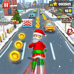 Скачать взломанную Xmas Santa Surfer Running Game (Ксмас Санта Серфер Раннинг Гейм)  [МОД Unlocked] - стабильная версия apk на Андроид