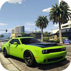 Скачать взломанную Simulator Dodge Demon Parking (Симулятор парковки  )  [МОД Много денег] - стабильная версия apk на Андроид