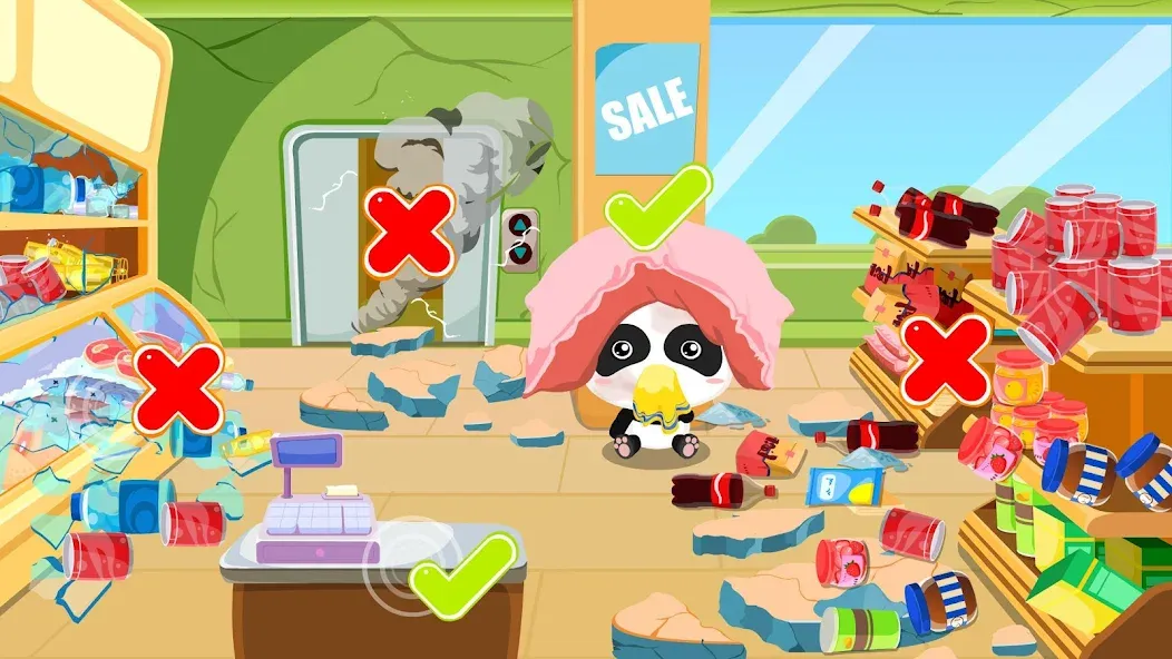 Baby Panda Earthquake Safety 1  [МОД Unlocked] Screenshot 3