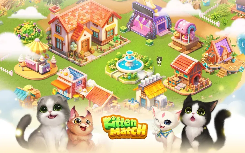 Kitten Match (Киттен Матч)  [МОД Бесконечные монеты] Screenshot 1