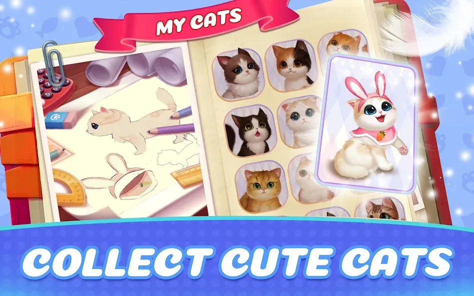 Kitten Match (Киттен Матч)  [МОД Бесконечные монеты] Screenshot 2