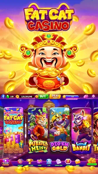 Fat Cat Casino - Slots Game (Фэт Кэт Казино)  [МОД Много монет] Screenshot 2