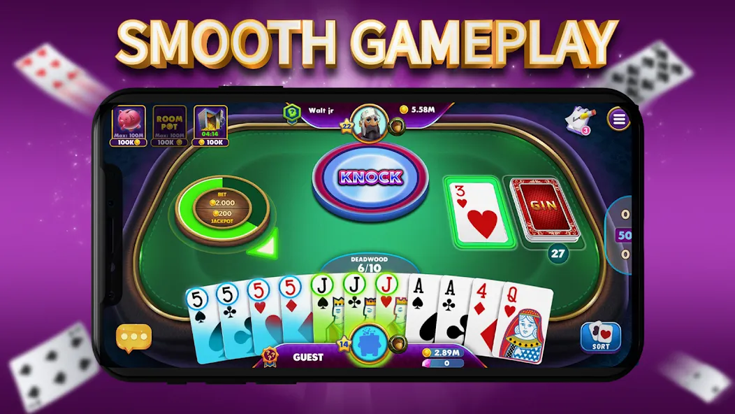 Gin Rummy Elite: Online Game (Джин Рамми)  [МОД Mega Pack] Screenshot 2