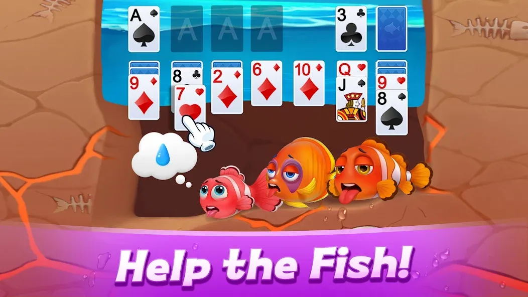 Solitaire 3D Fish  [МОД Много монет] Screenshot 1