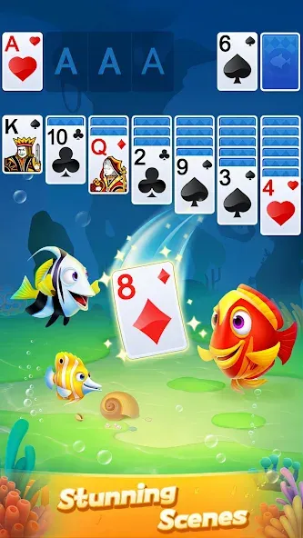 Solitaire 3D Fish  [МОД Много монет] Screenshot 4