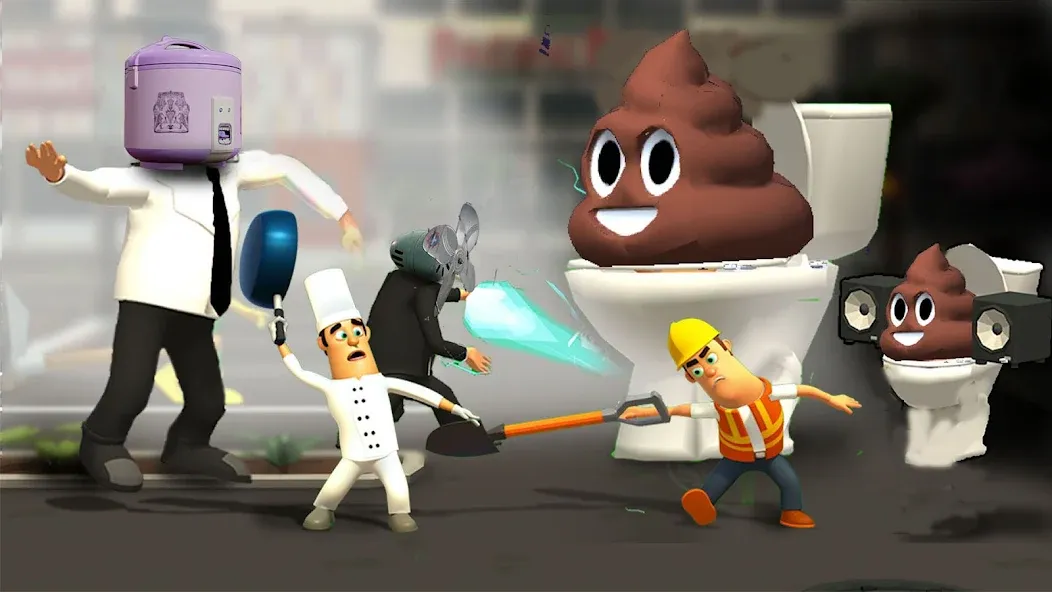 War Job: Toilet Battle (Вор Джоб)  [МОД Бесконечные деньги] Screenshot 1