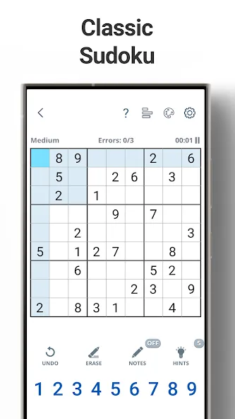 Sudoku Levels: Daily Puzzles  [МОД Много монет] Screenshot 1