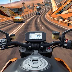 Скачать взломанную Moto Rider GO: Highway Traffic (Мото Райдер ГО)  [МОД Меню] - последняя версия apk на Андроид