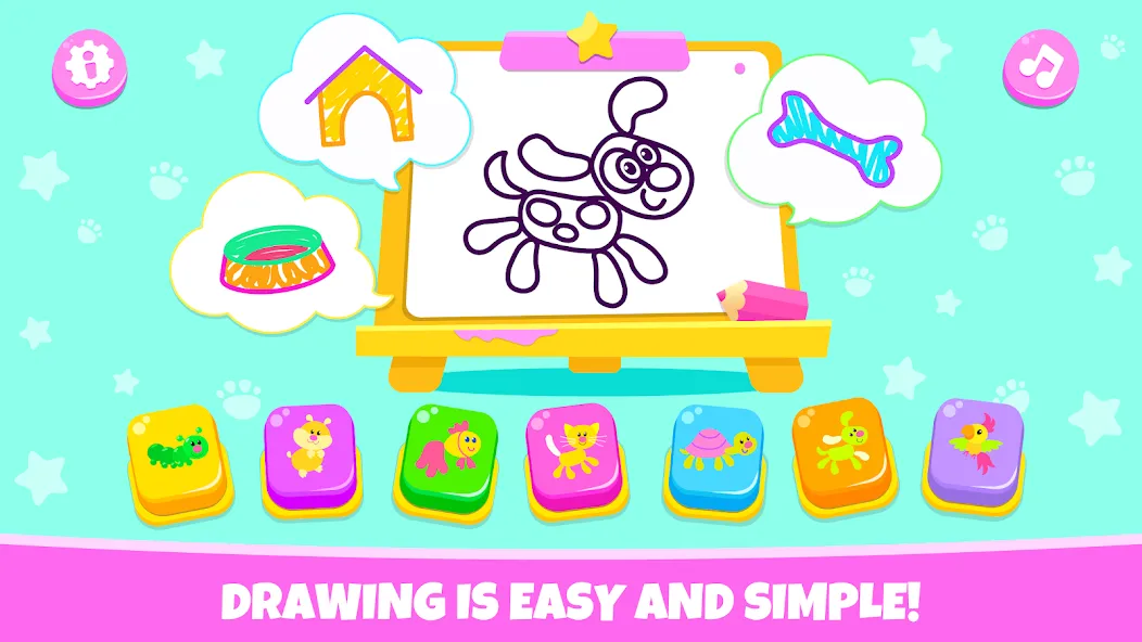 Drawing for kids! Toddler draw  [МОД Бесконечные монеты] Screenshot 1