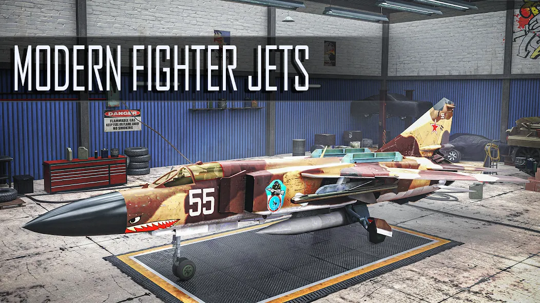 Jet Fighter: Sky Combat 3D (Джет Файтер)  [МОД Много монет] Screenshot 3