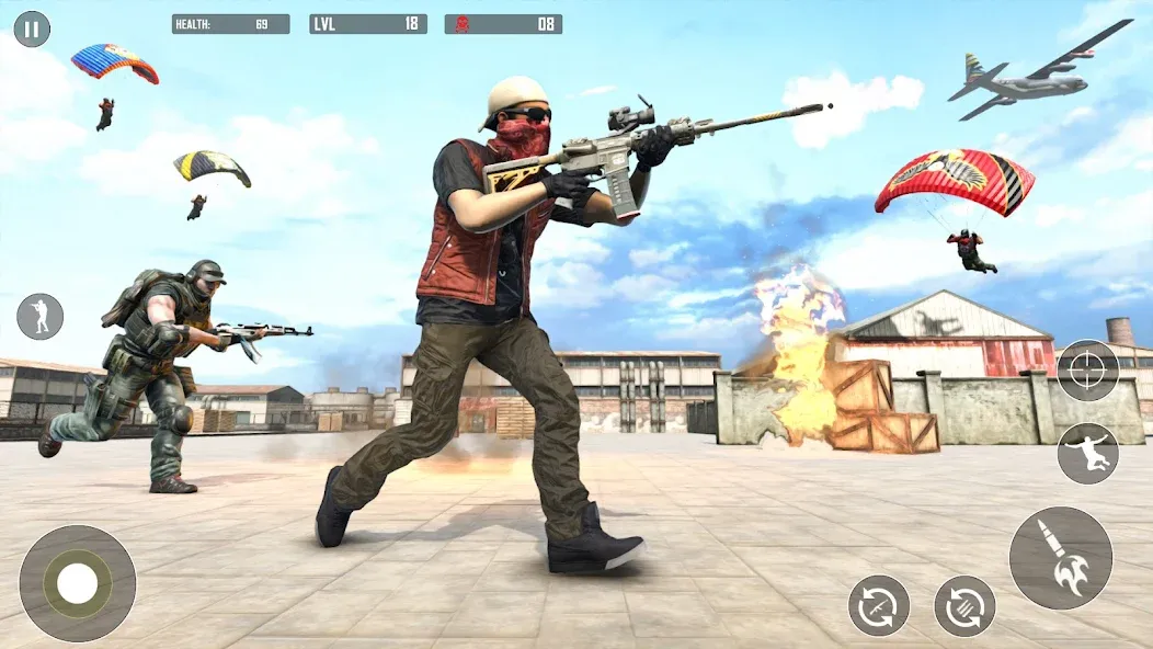 Battlegrounds Fire Squad War  [МОД Много монет] Screenshot 3