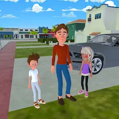 Скачать взломанную Super Dad Virtual : Happy Game  [МОД Unlocked] - полная версия apk на Андроид