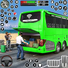 Скачать взломанную Coach Tourist Bus City Driving  [МОД Unlocked] - полная версия apk на Андроид