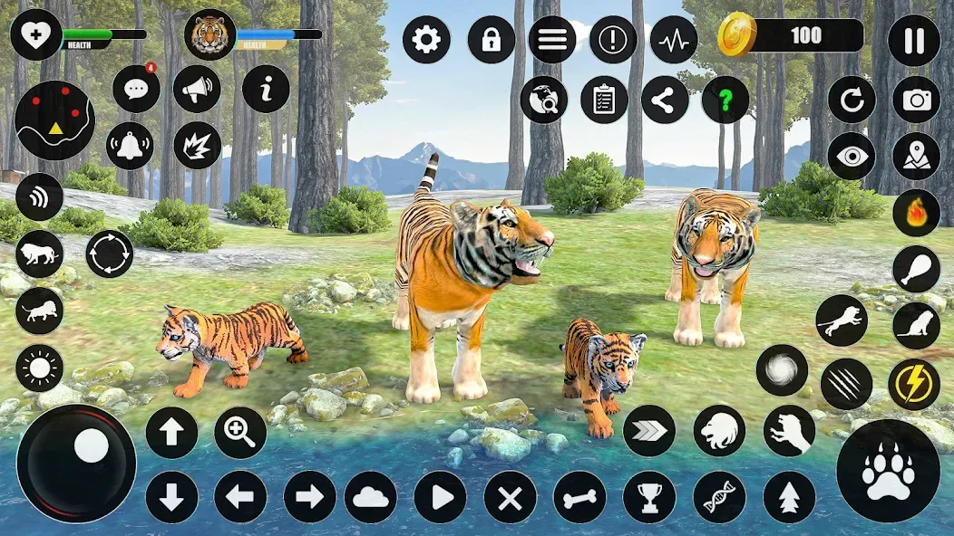 Tiger Simulator Animal Games (Тигровый симулятор  игры с животными)  [МОД Бесконечные монеты] Screenshot 2