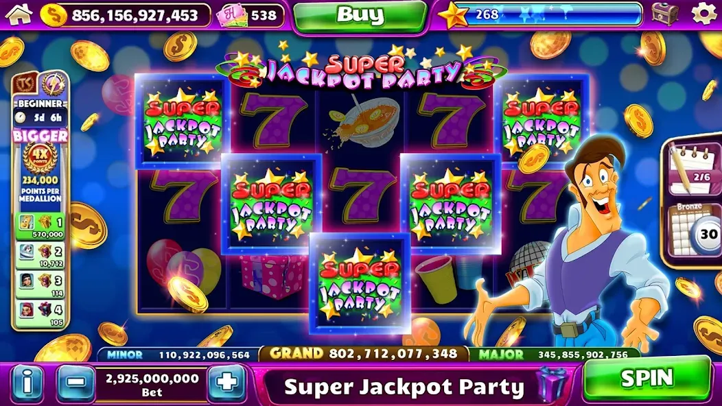 Jackpot Party Casino Slots (Джекпот Пати)  [МОД Бесконечные монеты] Screenshot 4