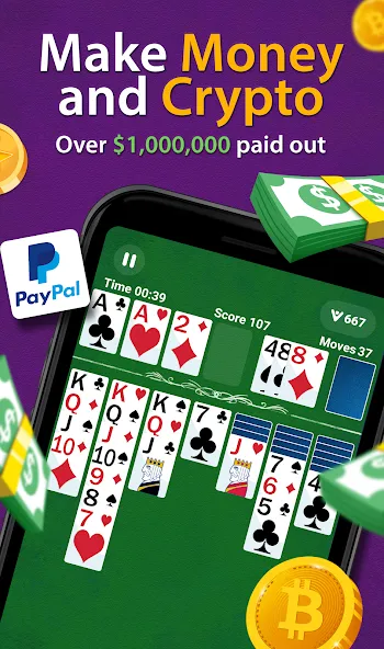 Solitaire - Make Money  [МОД Unlocked] Screenshot 1