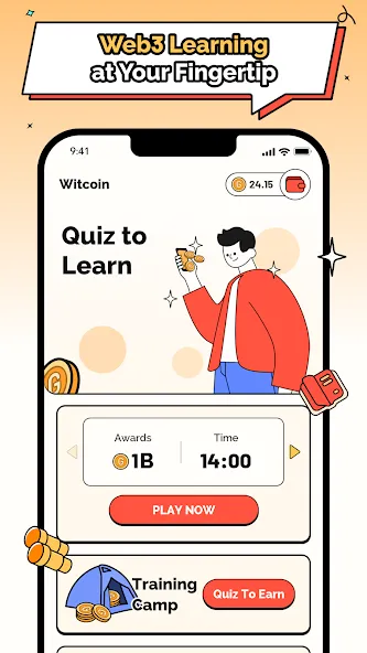 Witcoin: Web3 Play to Learn (Виткоин)  [МОД Unlimited Money] Screenshot 1