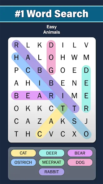 Word Search: Word Find (Ворд Срч)  [МОД Бесконечные монеты] Screenshot 1