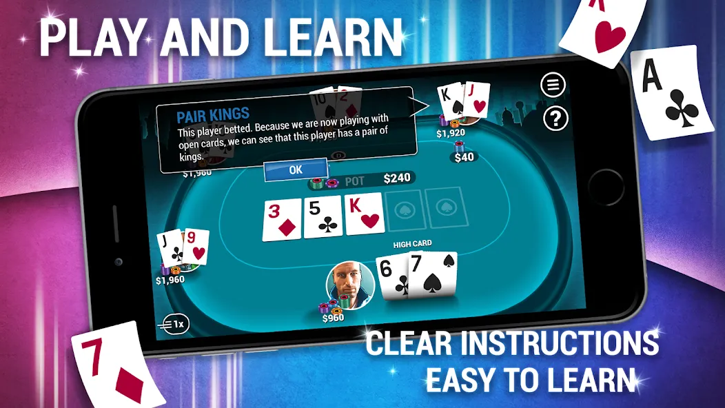 Learn How To Play Texas Poker  [МОД Unlimited Money] Screenshot 3