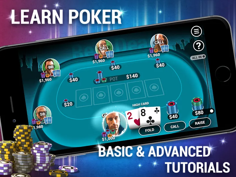 Learn How To Play Texas Poker  [МОД Unlimited Money] Screenshot 5