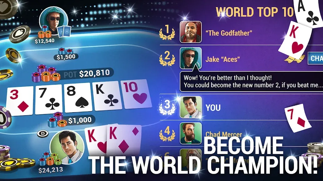 Poker World, Offline TX Holdem (Покер Ворлд)  [МОД Unlocked] Screenshot 3