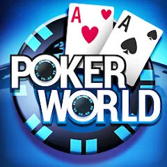 Скачать взломанную Poker World, Offline TX Holdem (Покер Ворлд)  [МОД Unlocked] - последняя версия apk на Андроид