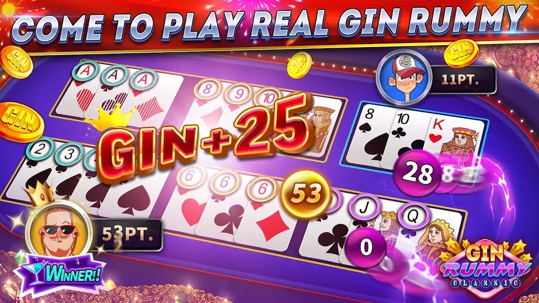 Gin Rummy Online & Offline  [МОД Много денег] Screenshot 5