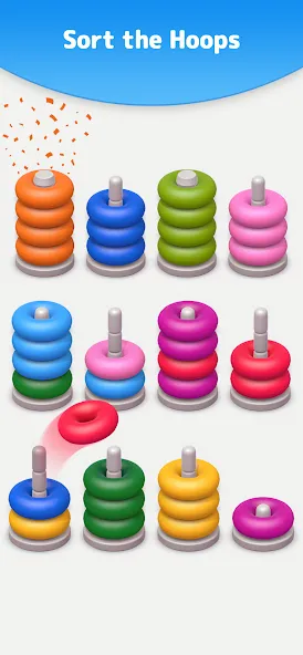 Color Sort 3D — Hoop Stack  [МОД Меню] Screenshot 4