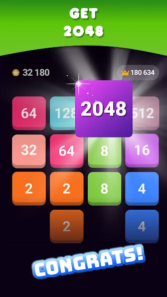 2048: Puzzle Game! Merge Block (Две тысячи сорок восемь)  [МОД Mega Pack] Screenshot 2