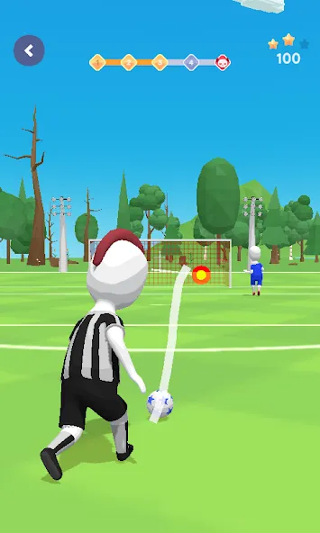 Stickman Freekick: Soccer game  [МОД Все открыто] Screenshot 5