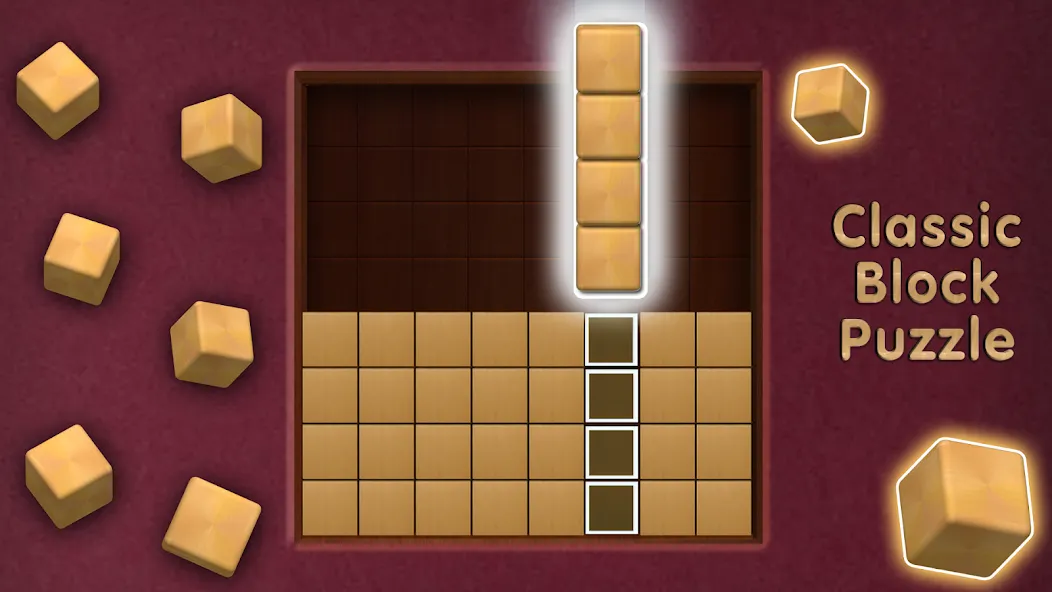 Wooden Cube Block Puzzle (Деревянный кубик головоломка)  [МОД Много монет] Screenshot 2