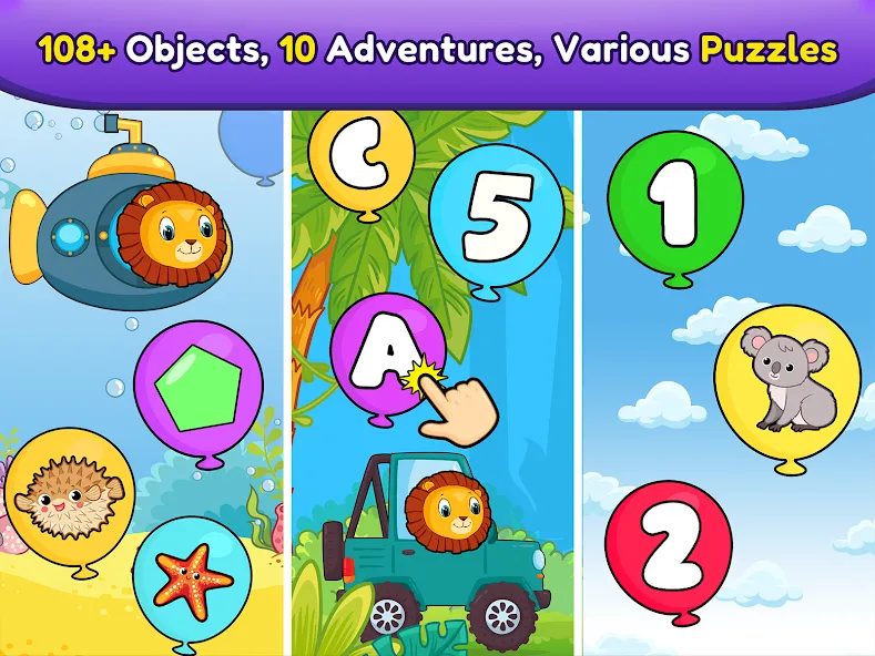 Balloon Pop Kids Learning Game  [МОД Много денег] Screenshot 1