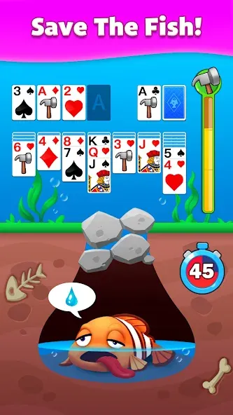 Solitaire Fish  [МОД Много монет] Screenshot 2