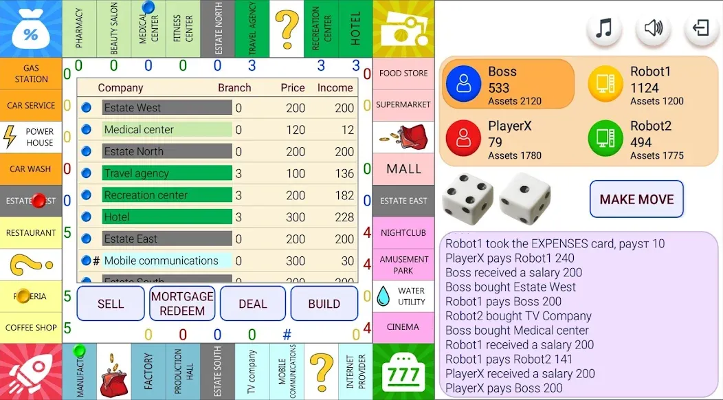 Monopolist Business Dice Board  [МОД Много монет] Screenshot 1