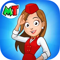 Взломанная My Town Airport games for kids (Май Таун)  [МОД Меню] - полная версия apk на Андроид