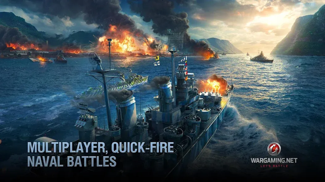 World of Warships Blitz War (Ворлд оф Варшипс Блиц Вар)  [МОД Unlimited Money] Screenshot 4