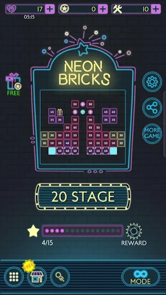 Neon bricks  [МОД Много денег] Screenshot 1