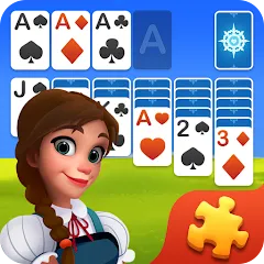 Взломанная Solitaire Jigsaw Puzzle (Солитер Пазл)  [МОД Много денег] - полная версия apk на Андроид