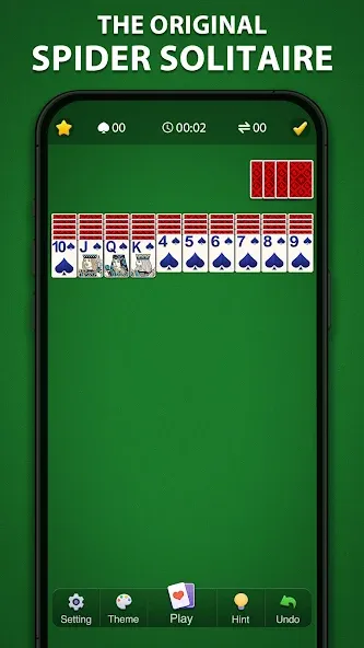 Spider Solitaire Classic  [МОД Бесконечные монеты] Screenshot 1