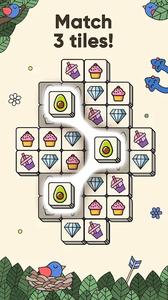 3 Tiles - Tile Matching Games (Тайлс)  [МОД Unlimited Money] Screenshot 1